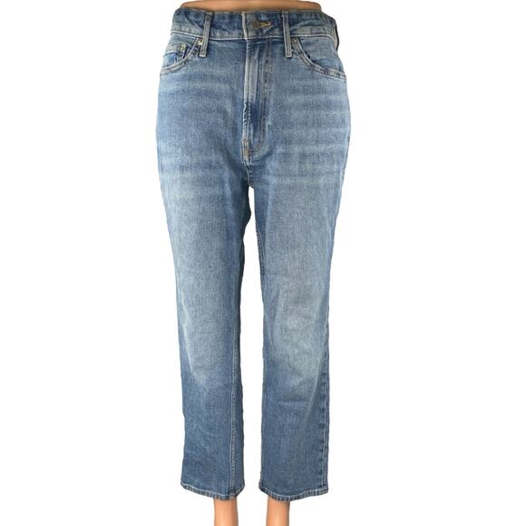 Everlane The Curvy Cheeky Blue High Rise Medium Wash Straight Denim Jeans Sz 25 - Picture 1 of 5